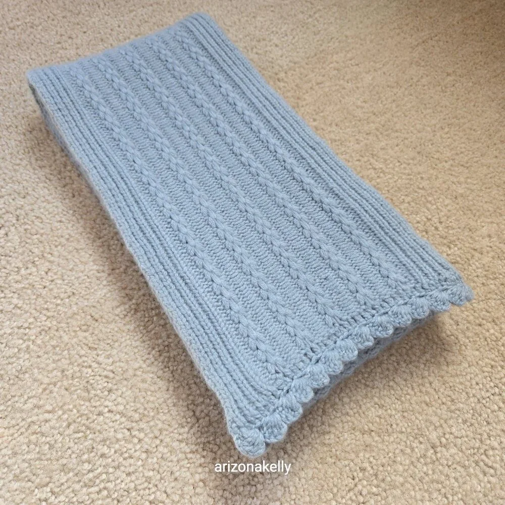 NWOT Cashmere Scarf Extra Long Elliot Mann Blue - Picture 4 of 13